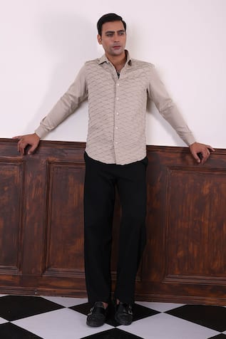 Abkasa Pintuck Detailed Front Shirt 