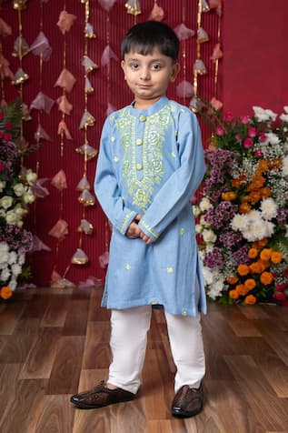 Floral Vine Embroidered Kurta Set 