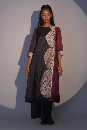 Taika By Poonam Bhagat Mukut Embroidered Panelled Tunic & Pant Set 