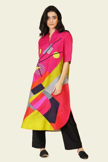 Taika By Poonam Bhagat Geometric Resham Embroidered Tunic 