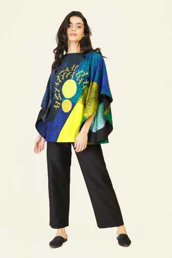 Taika By Poonam Bhagat Multicolor Geometric Print Top 