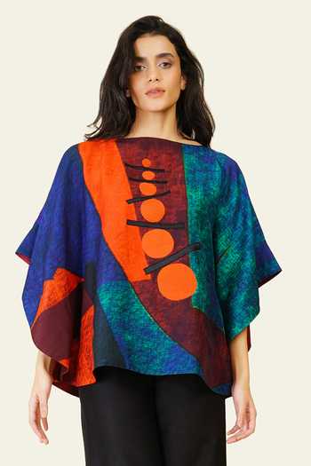 Taika By Poonam Bhagat Multicolor Geometric Embroidered Top 