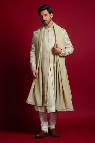 Char Chaand Gota Embroidered Sherwani Set 