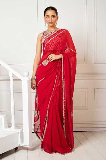 Oshi By Shikha Embroidered Sequin Saree With Blouse 