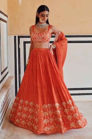 Ease Zardozi Embroidered Lehenga Set 