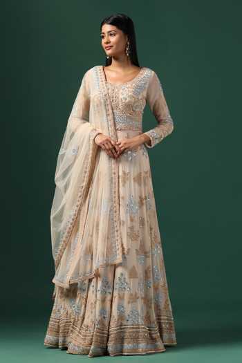 Two Sisters By Gyans Embroidered Anarkali Set With Dupatta 