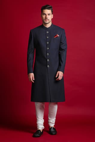 Char Chaand Solid Sherwani 