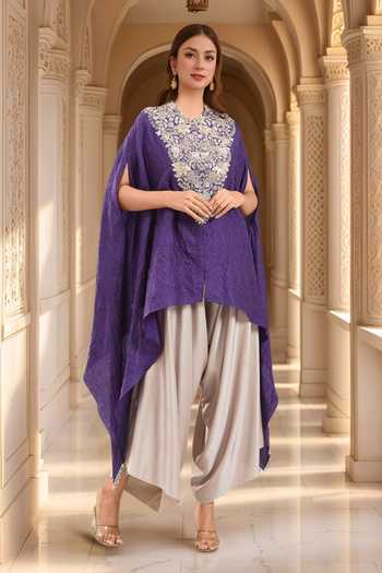 Prisho Lampi Embroidered Kaftan & Draped Pant Set 