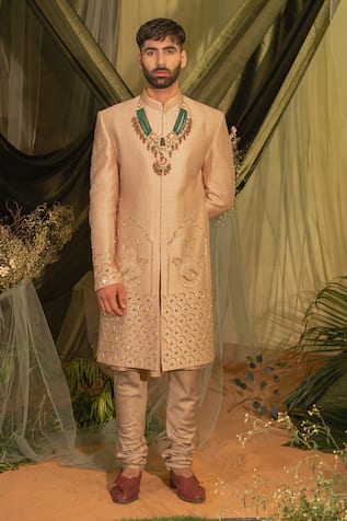 Runit Gupta Hamza Motif Embroidered Sherwani Set 