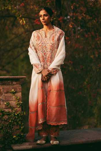 Petticoat Lane By Divya Floral Mirror Embroidered Kurta Set 