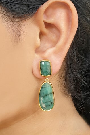 Emerald Bead Designer Earrings 