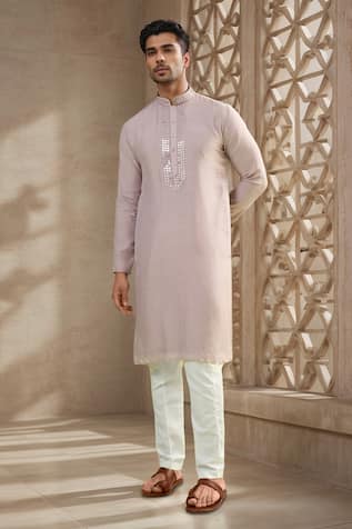Mirror & Thread Embroidered Kurta Set 