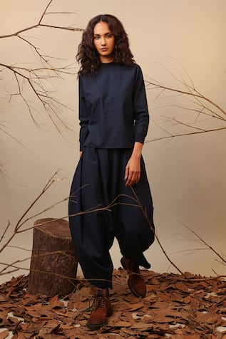 MATI Blue Dhoti Style Balloon Pant 