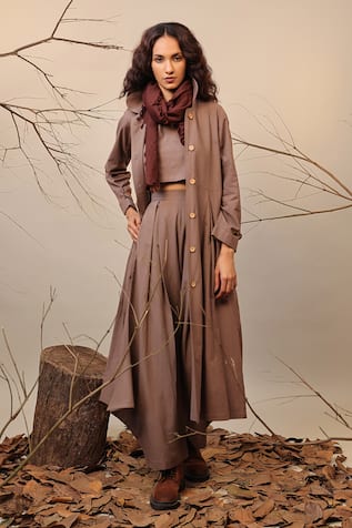 MATI Beige Full Length Trench Jacket 