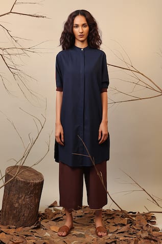 MATI Plain Long Tunic & Pant Set 