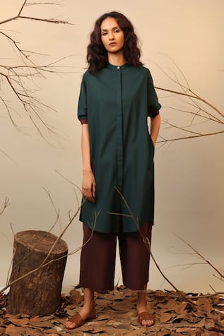 MATI Color Blocked Shirt Tunic & Pant Set 