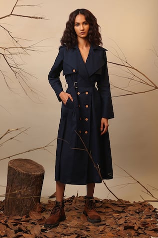 MATI Trench Overlap Cotton Dress With Belt 