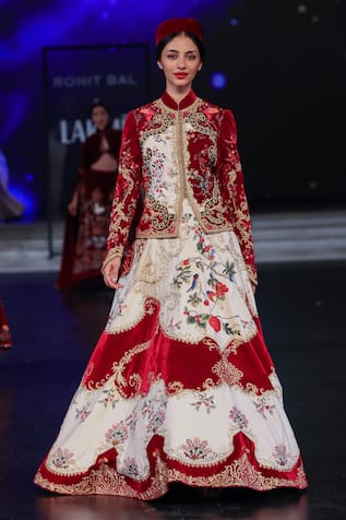 Rohit Bal Embroidered Velvet Anarkali Set With Jacket 