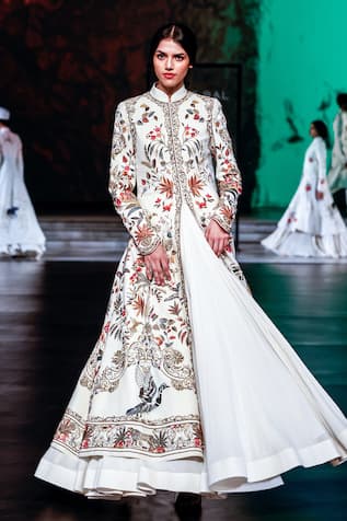 Rohit Bal Resham Floral Embroidered Longline Jacket 