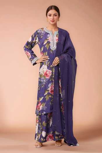 Kashmiraa Botanical Print Kurta Set 
