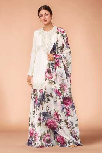 Kashmiraa Floral Print Sequin Embroidered Kurta Set 
