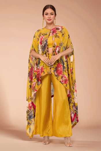 Kashmiraa Floral Print Cape Pant Set 