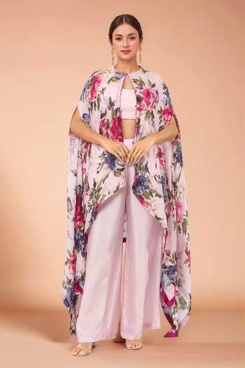 Kashmiraa Floral Print Cape Pant Set 