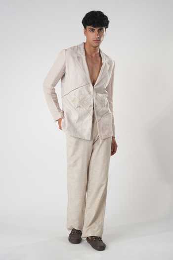 Orthodox Leaf Print Aari Embroidered Blazer 