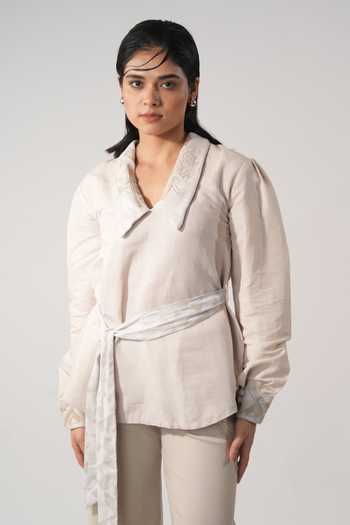 Orthodox Pointed Collar Embroidered Shirt Tunic 