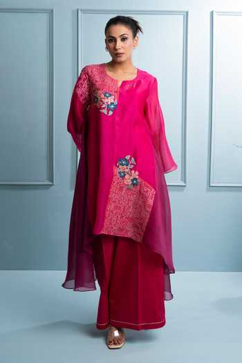 The White Tree Studio Floral Applique Badla Kurta Set 