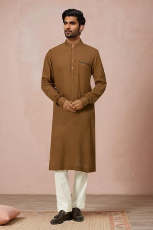 Ankita Shahabadi Brown Mandarin Collar Kurta 