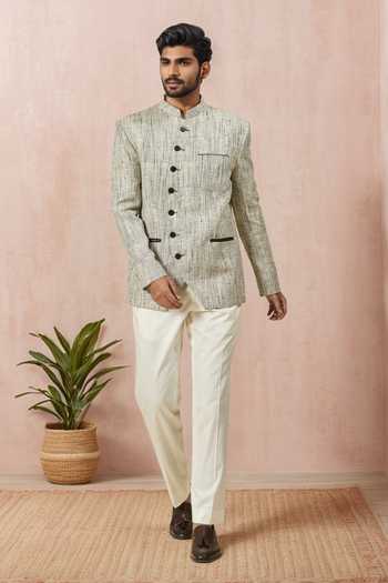 Ankita Shahabadi Textured Woven Bandhgala 