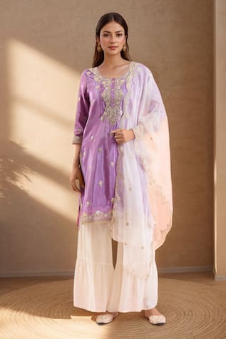 Samyukta Singhania Embroidered Kurta Sharara Set 