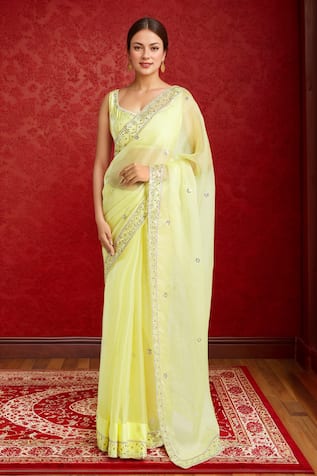 Samyukta Singhania Mirror Embroidered Blouse & Saree Set 