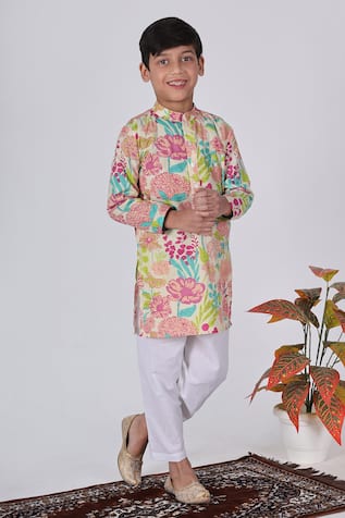 THE COTTON STAPLE Multi Color Floral Print Kurta Set 