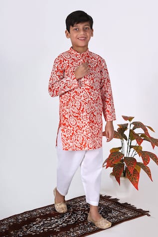 THE COTTON STAPLE Floral Print Kurta Set 