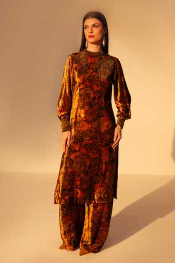 Reena Sharma Abstract Print Kurta & Flared Pant Set 
