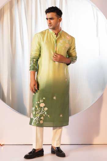 Yoseba Ombre Thread Embroidered Kurta & Pant Set 