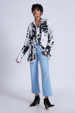 Advait Black & White Abstract Print Shirt 