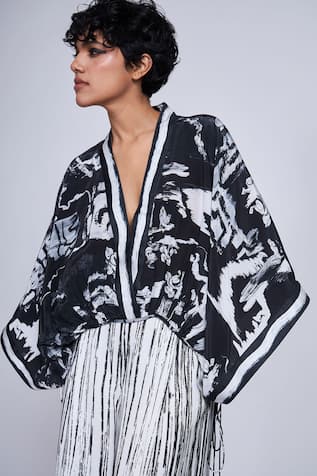 Advait Midori Paint Splash Print Kimono Top 