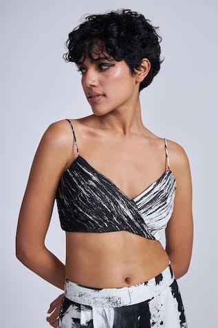 Advait Taki Tani Stripe Print Pleated Bralette 