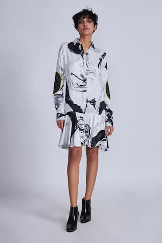 Advait Yuki Abstract Print Shirt Dress 