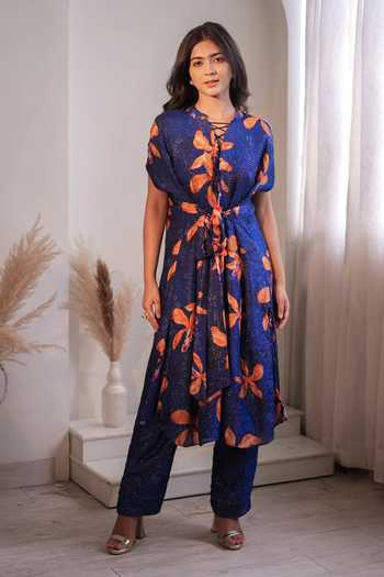 Label Flamingo By Vrinda Lilly Tie-Up Kurta Set 