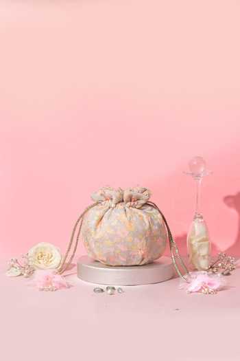 Amyra Floral Embroidered Round Potli Bag 