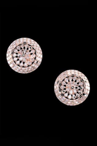 Nayaab By Sonia Rose Gold Diamond Studded Earrings 