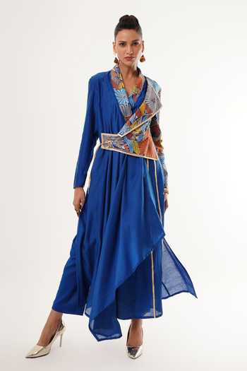 Jajaabor Floral Embroidered Angarkha Kurta Set 
