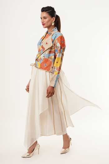 Jajaabor Embroidered Angarkha Kurta & Pant Set 