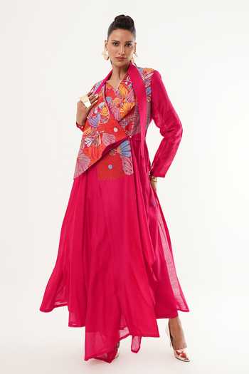 Jajaabor Floral Applique Angarkha Set 