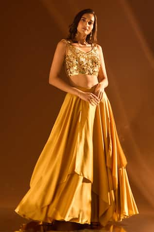 Samyukta Singhania Embroidered Blouse & Lehenga Set 