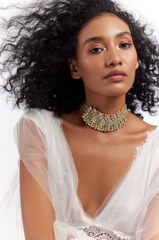 Gulmohar Springtime Choker Necklace 